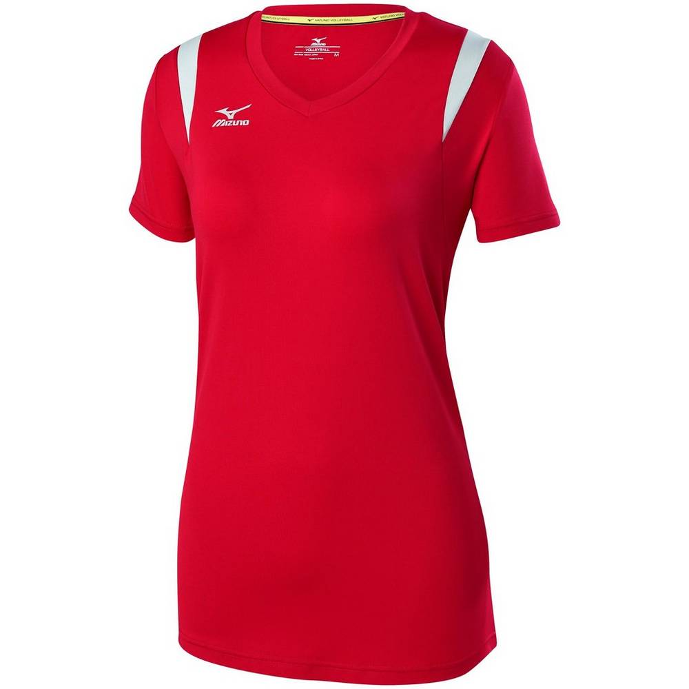 Maglia Mizuno Pallavolo Balboa 5.0 Long Sleeve Donna - Rosse/Argento/Grigie - 49152-YLZD